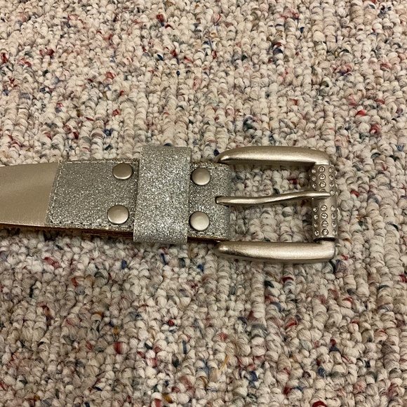 Ed Hardy Silver Metallic Leather Belt main image 8